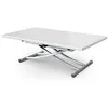 Image de Table basse relevable et extensible blanc laqué Kazer L 120/150 x P 75/120 x H 39/76 cm