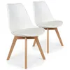 Image de Lot de 2 chaise paris prix en bois non empilable non pliable interieur H. 82 cm blanc
