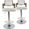 Image de Tabouret de bar Chêne noisette et Blanc Pako - Lot de 2