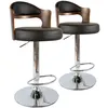 Image de Lot de 2 chaise de bar menzzo interieur non empilable non pliable en bois H. 23 cm noir