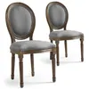 Image de Lot de 2 chaise menzzo en bois non empilable non pliable interieur H. 96 cm gris
