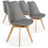 Image de Lot de 4 chaise menzzo H. 79 cm non empilable non pliable interieur en bois gris