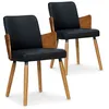 Image de Lot de 2 chaise menzzo interieur non pliable en bois H. 75.5 cm noir