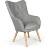 Image de Fauteuil tissu gris et pieds bois clair Kallyr