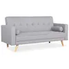 Image de Canape droit en.casa 3 places en tissu gris 75 x 186 x 89 cm