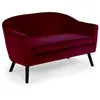 Image de Canape droit menzzo 2 places en velours rouge 73 x 129 x 79 cm
