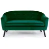 Image de Canape droit menzzo 3 places en velours vert 73 x 157 x 79 cm