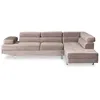 Image de Canape angle relax paris prix 5 places en velours marron 163 x 260 x 72 cm