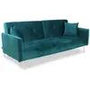 Image de Canape droit menzzo 3 places en velours vert 92 x 191 x 77 cm
