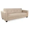 Image de Canape droit menzzo 3 places en tissu beige 78 x 200 x 78 cm