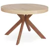 Image de Table ronde extensible bois clair et pieds métal marron Kare 110/160/210/260 cm