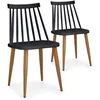 Image de Lot de 2 chaise paris prix interieur non pliable H. 77 cm en polypropylene noir