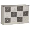 Image de Commode 12 tiroirs bois massif gris et blanc Sangy