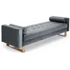 Image de Banquette velours argenté et pieds métal doré Lisha