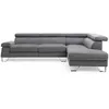 Image de Canape angle fixe en.casa 5 places en velours gris 180 x 260 x 72 cm
