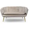 Image de Canape droit menzzo 2 places en velours marron 76 x 138 x 80 cm