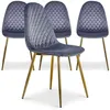 Image de Lot de 4 chaise paris prix H. 87.5 cm non empilable non pliable interieur en metal gris