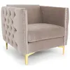 Image de Fauteuil Design en Velours "Suez" 83cm Taupe