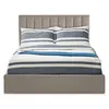 Image de Lit coffre avec sommier redevable velours taupe Saka 180x200 cm