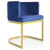 Image de Chaise Design en Velours "Noemy" 75cm Bleu