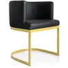 Image de Chaise Design "Noemy" 75cm Noir & Or