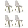 Image de Lot de 4 chaise paris prix interieur non empilable non pliable en metal H. 87.5 cm marron