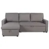 Image de Canape angle fixe menzzo 4 places en tissu gris 133 x 215 x 83 cm
