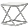 Image de Table d'Appoint Design "Palamo" 57cm Argent & Blanc