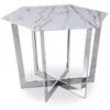 Image de Table de Repas Design "Dizazi" 120cm Blanc & Argent