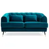 Image de Canape droit menzzo 2 places en velours bleu 86 x 146 x 71 cm
