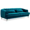 Image de Canape droit menzzo 3 places en velours bleu 86 x 198 x 71 cm