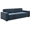 Image de Canape droit menzzo 3 places en velours bleu 94 x 230 x 75 cm