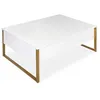 Image de Table Basse Design "Valentin" 90cm Blanc & Or