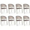 Image de Lot de 8 Chaises en Velours "Batora" 79cm Taupe