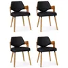 Image de Lot de 4 Chaises Design "Aley" 72cm Noir & Naturel