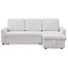 Image de Canape angle fixe menzzo 3 places en tissu beige 146 x 221 x 85 cm