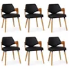 Image de Lot de 6 Chaises Design "Aley" 72cm Noir & Naturel