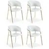 Image de Lot de 4 chaise menzzo H. 79 cm non empilable non pliable en metal interieur beige