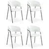 Image de Lot de 4 Chaises en Bouclette "Batora" 79cm Crème & Noir