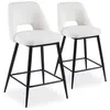 Image de Lot de 2 chaise de bar menzzo H. 92.5 cm non pliable en metal interieur beige