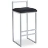 Image de Tabouret de Bar Velours "Dakota" 80cm Noir & Argent