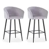 Image de Lot de 2 chaise de bar menzzo interieur non pliable H. 106 cm en metal gris