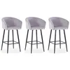Image de Lot de 3 Chaises de Bar en Velours "Kandi" 106cm Argent