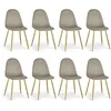 Image de Lot de 8 Chaises en Velours "Waynor" 88cm Taupe