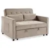 Image de Canape droit menzzo 2 places en velours beige 94 x 133 x 87 cm