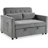 Image de Canape droit menzzo 2 places en velours gris 133 x 133 x 87 cm