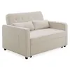Image de Canape droit menzzo 2 places en tissu beige 94 x 133 x 87 cm
