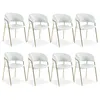 Image de Lot de 8 chaise de bureau menzzo H. 79 cm non pliable interieur en metal beige