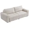 Image de Canape droit menzzo 3 places en tissu beige 101 x 239 x 90 cm