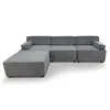 Image de Canape droit en.casa 3 places en velours gris 172 x 258 x 68 cm